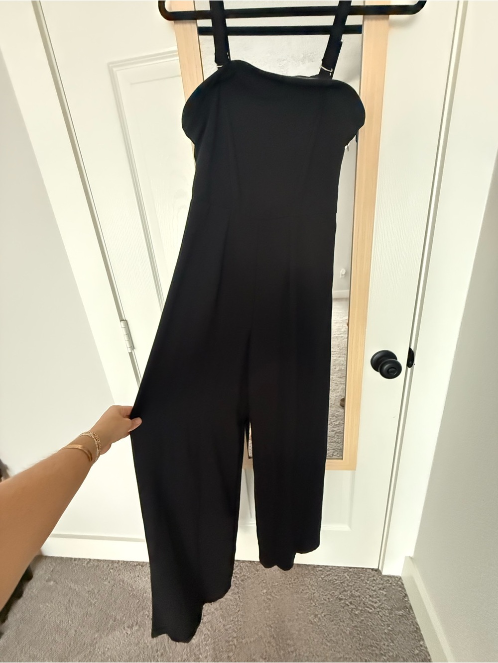 wild fable Black Strapless Wide-Leg Jumpsuit
